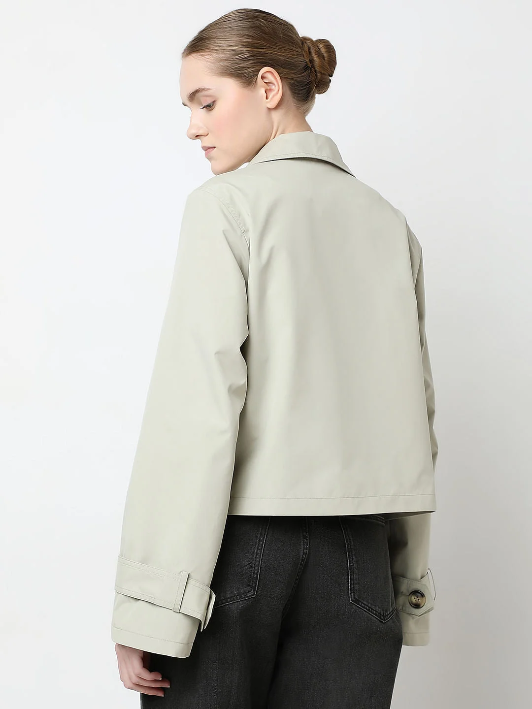 Beige Short Trench Coat image 4