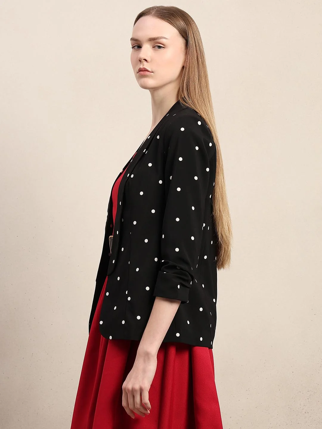 Black Polka Dot Blazer image 3