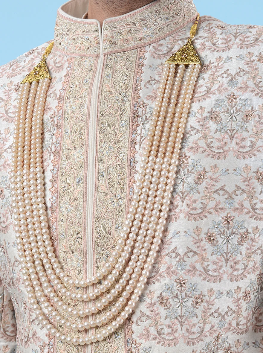 Cream Multi Sherwani | TULA image 2