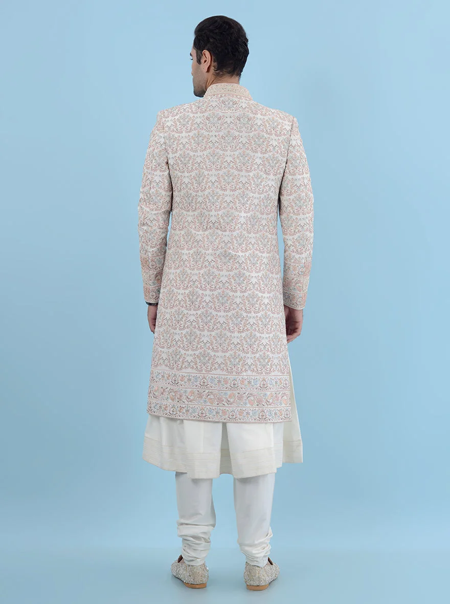 Cream Multi Sherwani | TULA image 4