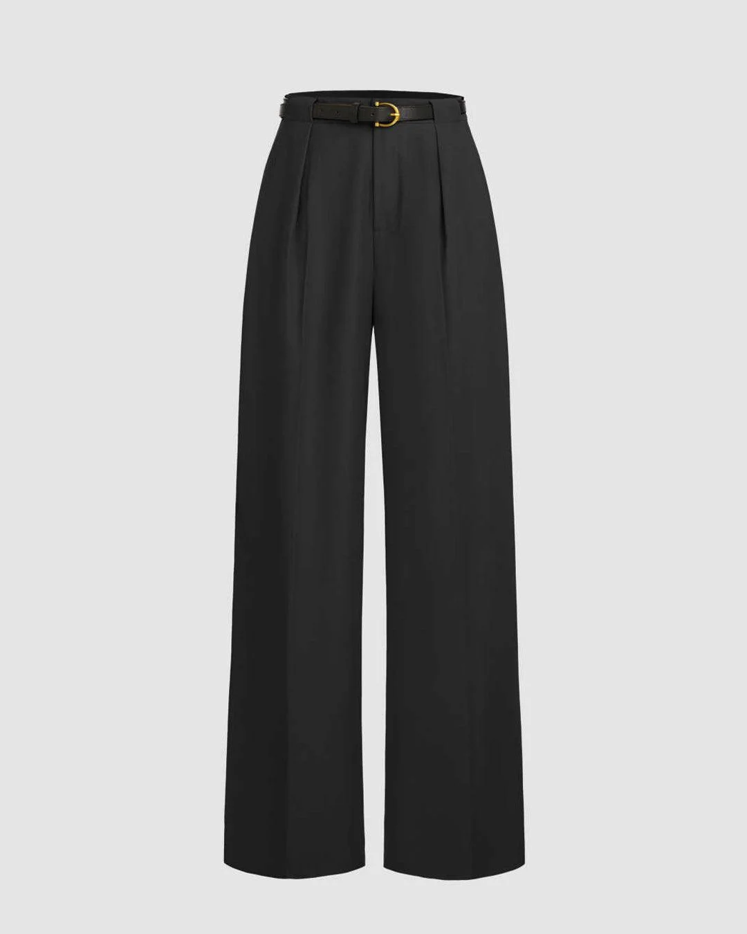Pleated High-Waisted Wide-Leg Trousers image 1