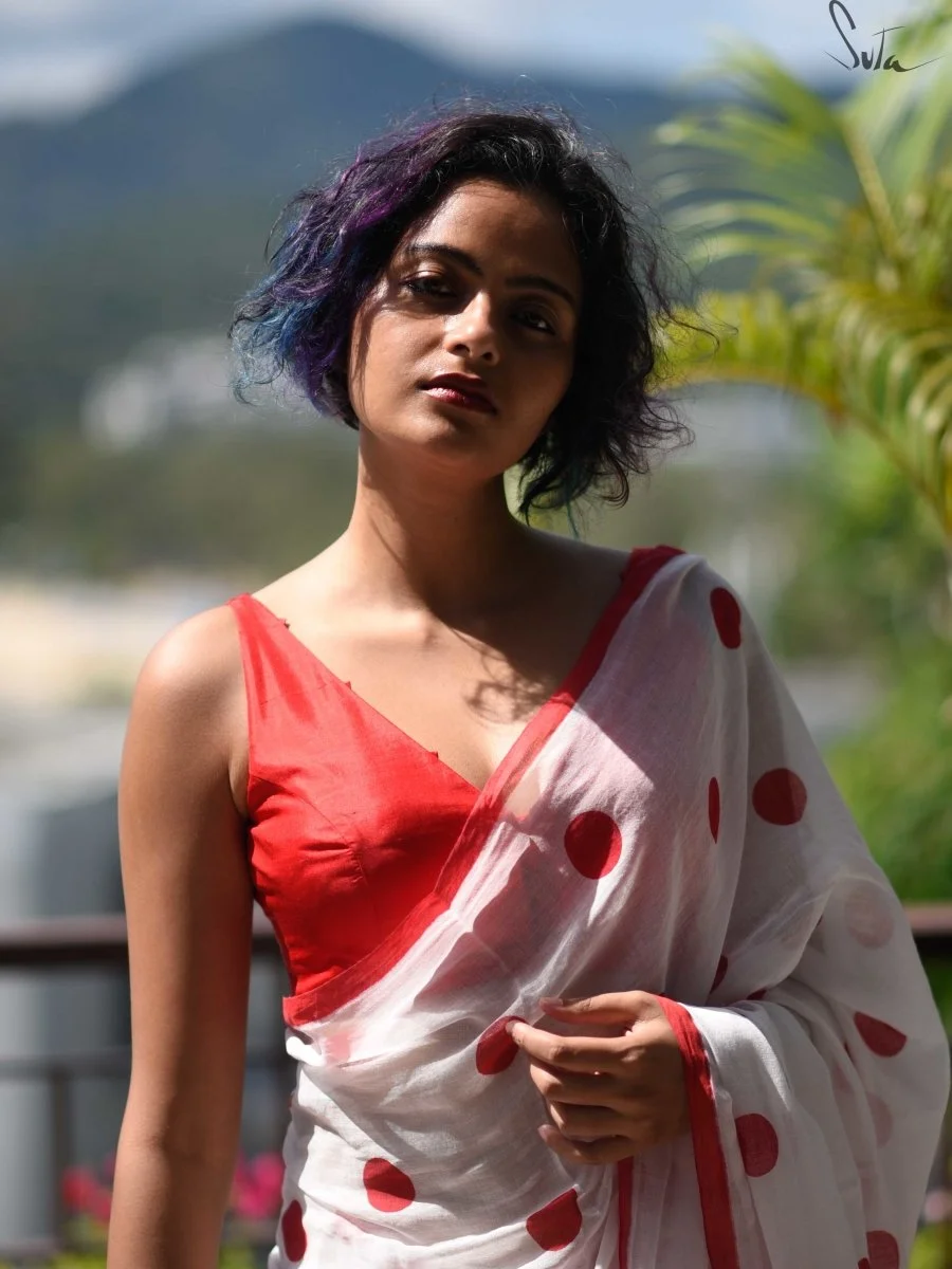 Red Eri Silk Saree Blouse image 4
