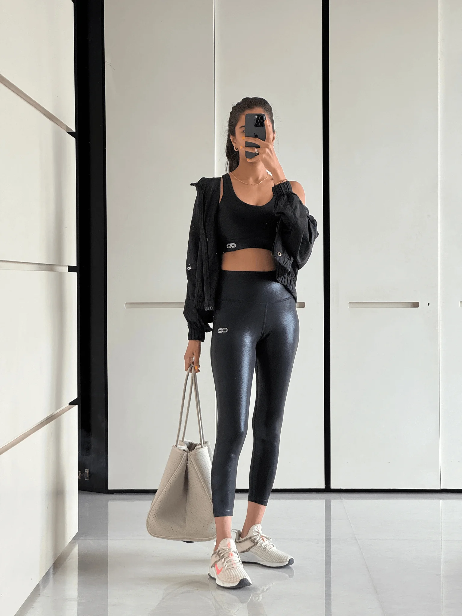 Ath Track Gloss Leggings Shiny Black image 1